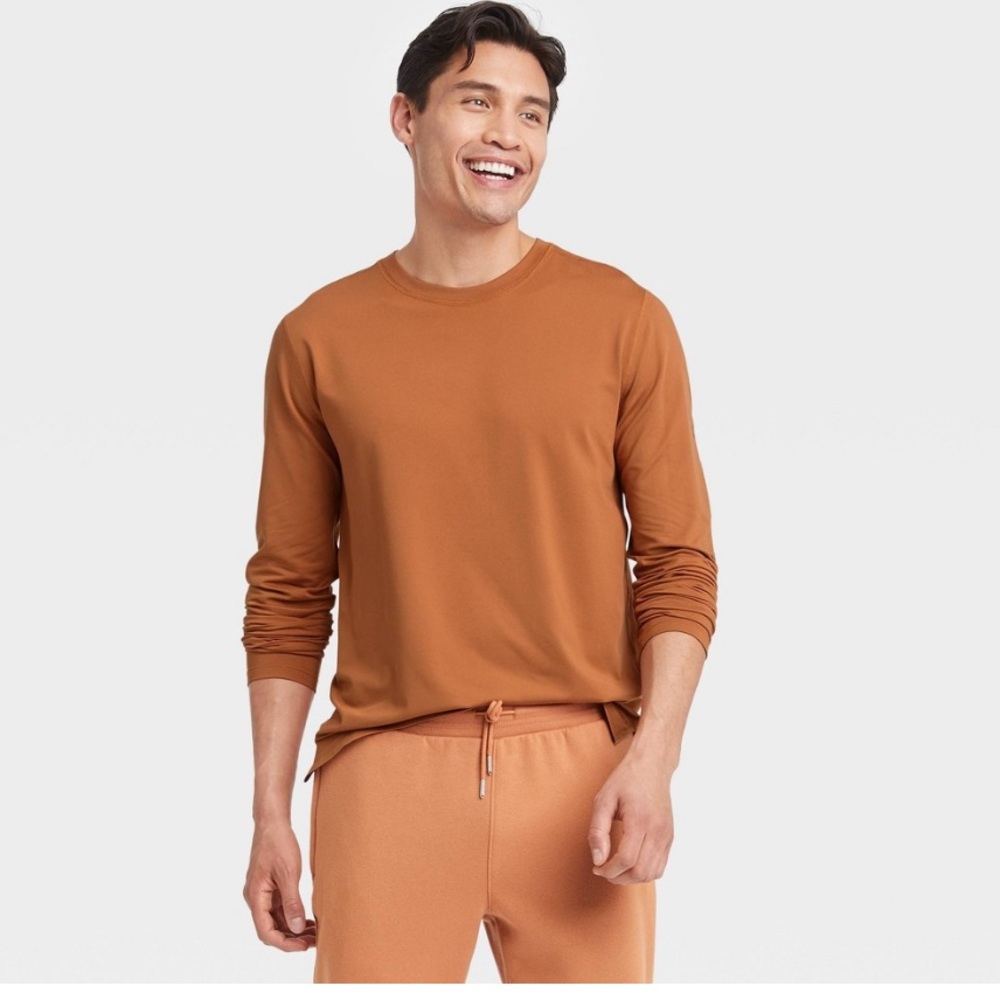 All in Motion | Men's Long Sleeve Burnt Orange Athletic Tee | Size XXL -